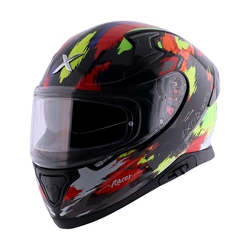 Axor Apex Racer Full Face Helmet With Double D-Ring (Black Neon Yellow, M)